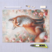 Rode vos tussen Rozen Floral Art Tissuepapier (Craft)