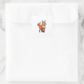 Rode vos vierkante sticker (Tas)