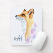 Rode Vos Watercolor Gepersonaliseerd Muismat (Met muis)