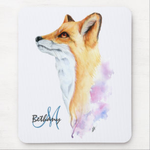 Rode Vos Watercolor Gepersonaliseerd Muismat