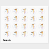 Rode Vos Watercolor Gepersonaliseerd Ronde Sticker (Vel)