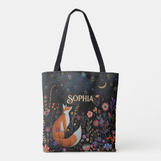 Rode Vos Wilde Bloemen Bos Tote Bag