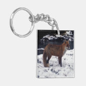 Rode Vos Wilde Natuur Winter Sneeuw Bos Dier Sleutelhanger (Voorkant Links)