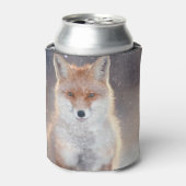 Rode vos, winterbos, schilderachtig illustratie. blikjeskoeler (Blikje Voorkant)