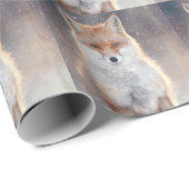 Rode vos, winterbos, schilderachtig illustratie. cadeaupapier (Rol Hoek)