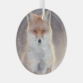 Rode vos, winterbos, schilderachtig illustratie. glas ornament (Voorkant Rechts)