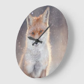 Rode vos, winterbos, schilderachtig illustratie. grote klok (Hoek)