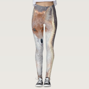 Rode vos, winterbos, schilderachtig illustratie. leggings