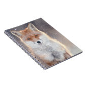 Rode vos, winterbos, schilderachtig illustratie. notitieboek (Rechterzijde)