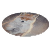 Rode vos, winterbos, schilderachtig illustratie. snijplank (Hoek)