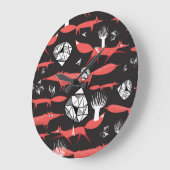 Rode vossen: donkere achtergrond naadloos. grote klok (Hoek)