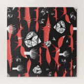 Rode vossen: donkere achtergrond naadloos. legpuzzel (Horizontaal)