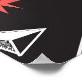 Rode vossen: donkere achtergrond naadloos. poster (Hoek)