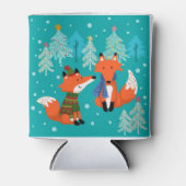 Rode Vossen Kerstmis Winter Blikjeskoeler (Voorkant)