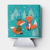 Rode Vossen Kerstmis Winter Blikjeskoeler (Achterkant)