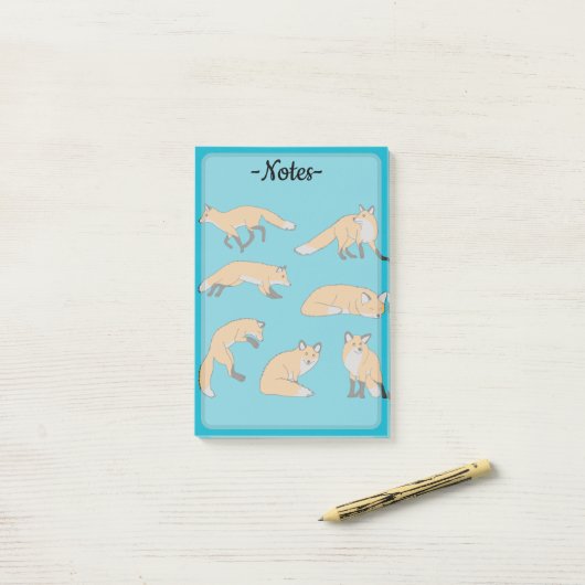 Rode Vossen Post-it® Notes (Op bureau)