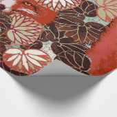 RODE VOSSEN TUSSEN WITTE BLADEREN EN BLADEREN CADEAUPAPIER (Hoek)