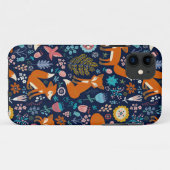 Rode Vossen Vogels & Kleurrijk Bloemen Patroon Case-Mate iPhone Case (Achterkant (horizontaal))
