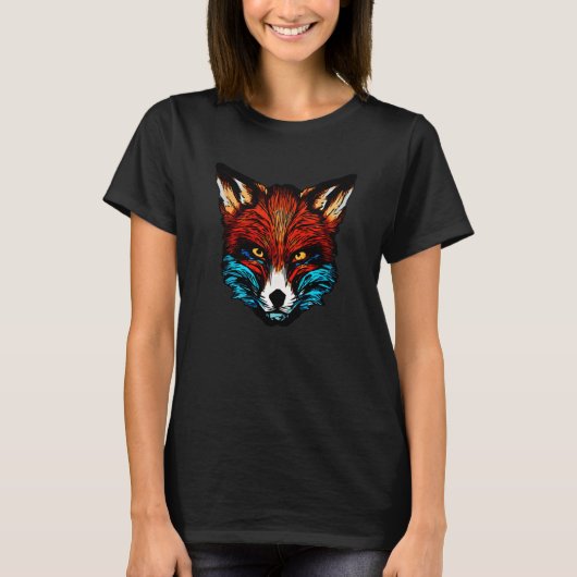 Rode vossen, wild predator, kunstwerk t-shirt (Voorkant)