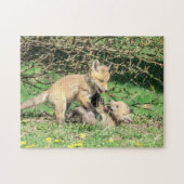 Rode Vossenjongens Spelen Legpuzzel (Horizontaal)