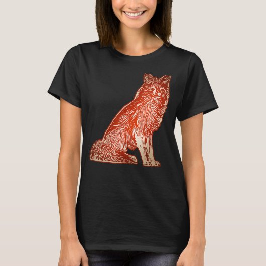 Rode vossenveer wild predator met vossen 5 t-shirt (Voorkant)