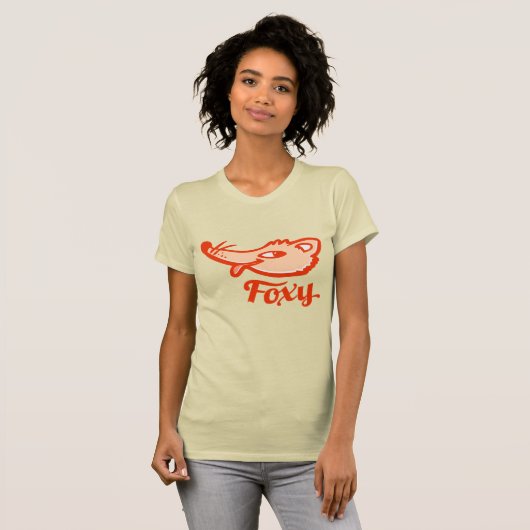 Rode vossenvezel dames geel t-shirt (Voorkant volledig)