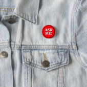 Rode 'Vraag het mij' vrijwilligersknop - Opvallend Ronde Button 3,2 Cm (In situ)