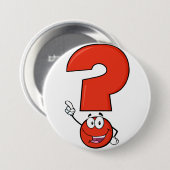 Rode Vraagteken Knop Ronde Button 7,6 Cm (Voorkant /achterkant)