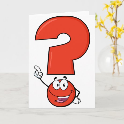 Rode vraagteken Wenskaarten Kaart (Gele Bloem)