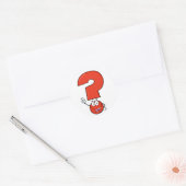 Rode Vraagtekenstickers Ronde Sticker (Envelop)