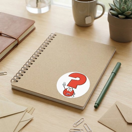 Rode Vraagtekenstickers Ronde Sticker