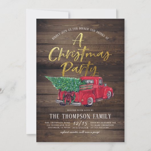  Rode Vracht en Pset Rustige Kerstfeest Feestdagenkaart (Voorkant)