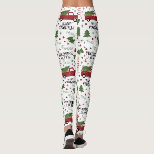  Rode Vracht met kerstboom Leggings (Achterkant)
