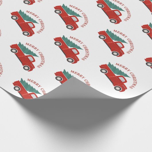  Rode Vracht met Kerstmis met bomen Cadeaupapier (Hoek)