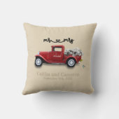  Rode Vrachtwagen - Aangepaste bruiloft Kussen (Achterkant)