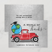 Rode Vrachtwagen Afstudeerder Pet Wereld Afstuder Bedankkaart (Voorkant / Achterkant)