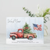  rode vrachtwagen Amerikaanse vlag patriottische v Aankondiging (Staand voorkant)