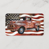  Rode Vrachtwagen Amerikaanse Vlag Visitekaartje (Voorkant)