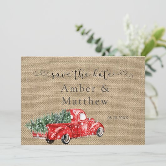 Rode Vrachtwagen bespaart de Kaarten op de datum (Staand voorkant)