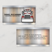 Rode vrachtwagen | Bestuurder | Metaal Visitekaartje (Voorkant / Achterkant)