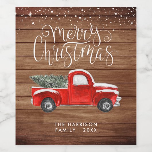  rode vrachtwagen boerderij wijnlabels wijn etiket (Enkel label)