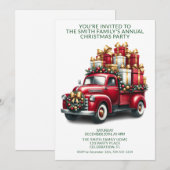 Rode Vrachtwagen Cadeaus Groene Partij Kaart (Voorkant / Achterkant)