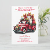 Rode Vrachtwagen Cadeaus Party Kaart (Staand voorkant)