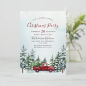 Rode vrachtwagen dennenboom vakantie Kerstmis klei Kaart (Staand voorkant)