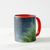 Rode  vrachtwagen en aangepaste boomvakantie mok (Voorkant rechts)