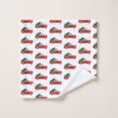 Rode vrachtwagen en boom bad handdoek (Wasdoekje)