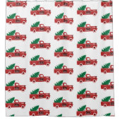 Rode vrachtwagen en boom douchegordijn (Voorkant)