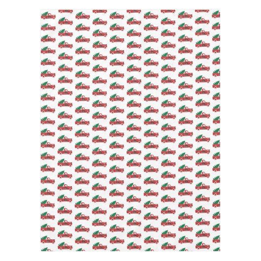 Rode vrachtwagen en boom tafelkleed (Voorkant)