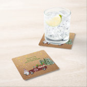  Rode Vrachtwagen en Gnomen-kerstfeest Kartonnen Onderzetters (Insitu)