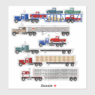 Rode Vrachtwagen en Grote Vrachtwagen Stickers
